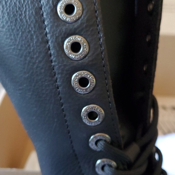 Dr martens tall combat black leather boot sz 6 - Picture 5 of 15